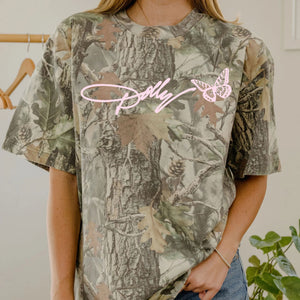 Dolly Parton Signature Script Camouflage T-Shirt