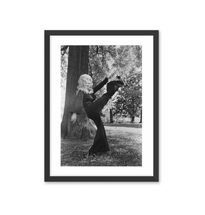 Framed Dolly Parton Kicking Up Leaves, 1975 Photo Print