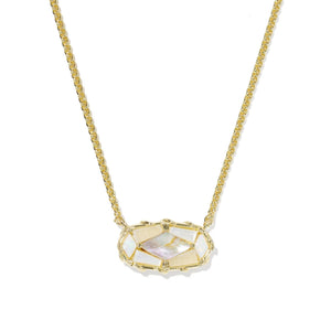 Dolly Parton x Kendra Scott Patchwork Elisa Gold White Short Pendant Necklace