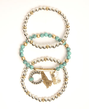 Lainey Wilson Bracelet Wild Flowers & Turquoise Charm