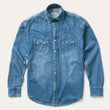 Load image into Gallery viewer, Stetson Men's Turquoise Snap Western Denim Shirt
