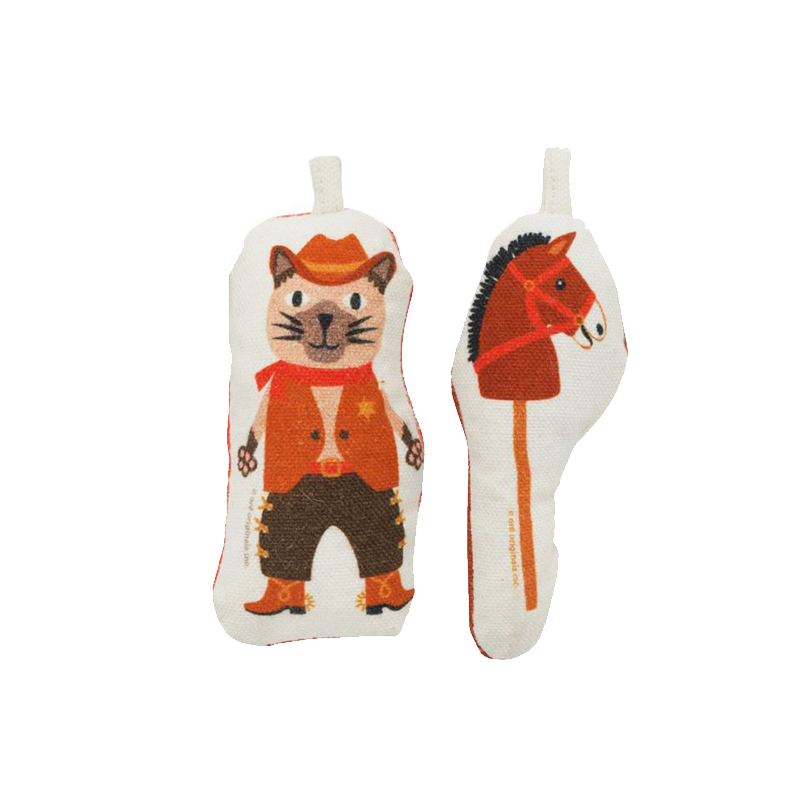 COWBOY & TOY HORSE CAT TOY SET