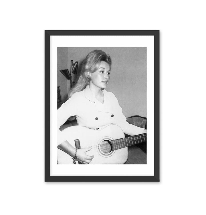 Dolly Parton holding guitar 1966 photo print