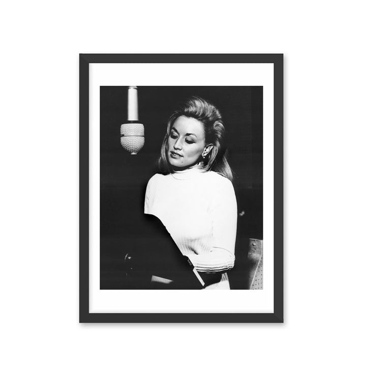 Framed 1966 Dolly Parton with Microphone, 1966 Photo Print
