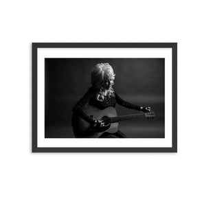 Framed Dolly Parton Tuning Her Guitar, 2018 Photo Print