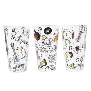 MUSIC DOODLE PINT GLASS