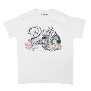 DOLLY PARTON ROSE RECORD DISTRESSED T-SHIRT