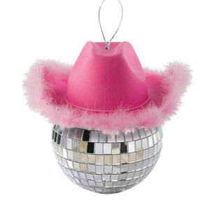 COWGIRL DISCO BALL ORNAMENT