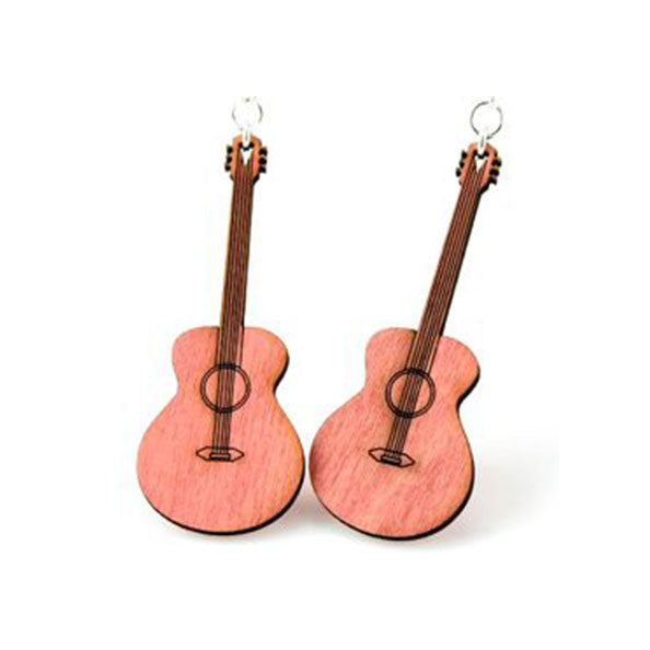 Acoustic Guitar Wood Earrings