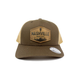 NASHVILLE LEATHER PATCH HAT