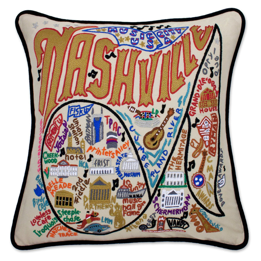 Nashville Hand-Embroidered Pillow