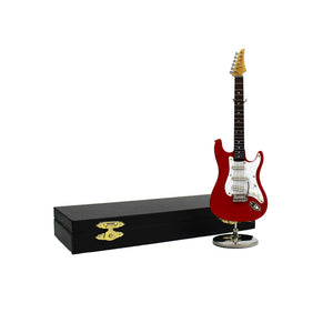 RED ELECTRIC GUITAR FIGURINE WITH CASE