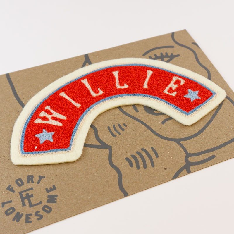 WILLIE NELSON EMBROIDERED ROCKER PATCH